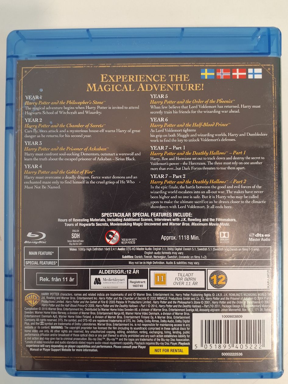 Blu-ray Harry Potter 8-film complete